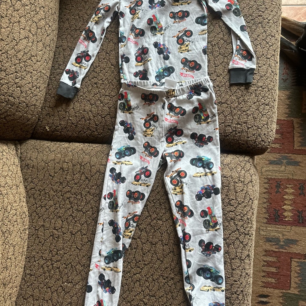 Pottery Barn Kids Gray Monster Truck Pajamas